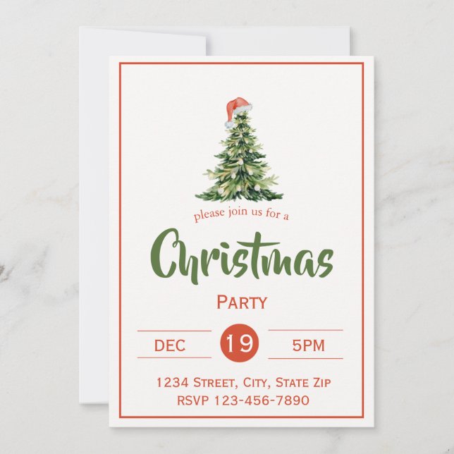 Convite para Férias de Árvore de Natal Russo | Far (Frente)