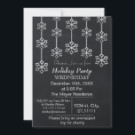 Convite para Férias de Chalkboard<br><div class="desc">Flocos de neve de quadro negro, Janto de Férias, Convite para festas de Férias de Natal</div>