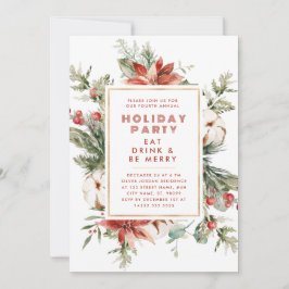 Convite para Férias de Frame Floral do Tema de Nat