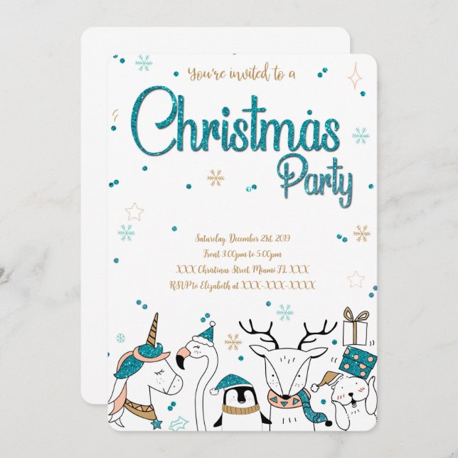 Convite para Férias de Natal (Frente/Verso)