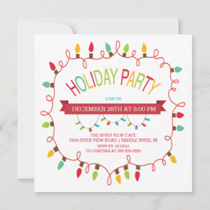 Convite para Férias de Natal com Felizes e Luzes d