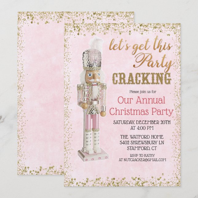 Convite para Férias de Natal de Noz-Cracker (Frente/Verso)