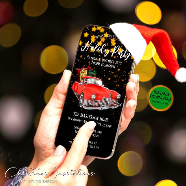 Convite para Férias de Papais noeis de Estrelas Do (Criador carregado)