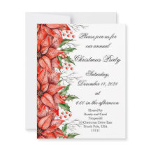 Convite para Férias de Poinsettia de Natal