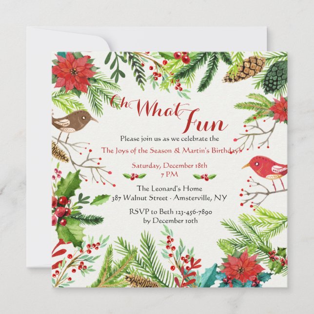 Convite para Férias Desenhadas à Mão (Frente)