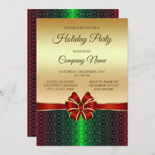 Convite para Férias Douradas da Festa de Natal Red