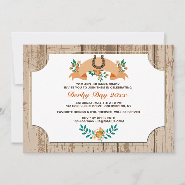 Convite para ferradura e faixa de flores (Frente)