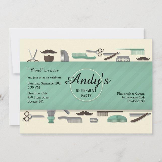 Convite para Ferramentas de Barber (Frente)