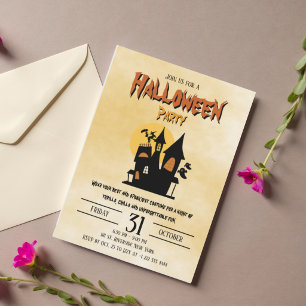 Convite para Festa à Fantasia de Halloween Assusta