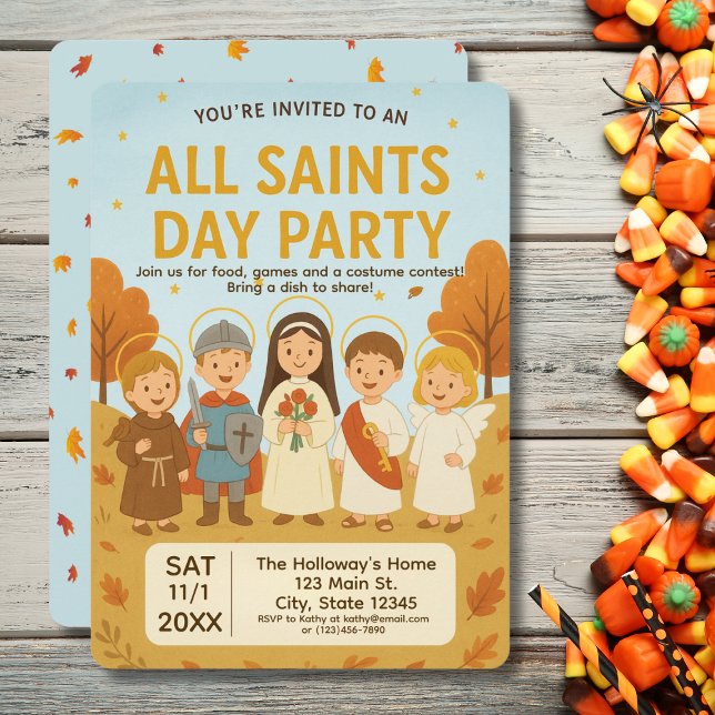 Convite para Festa à Fantasia do Dia de Todos os S (Invitation to an All Saints party)
