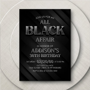Convite para Festa All Black Affair