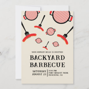 Convite para Festa BBQ Grill & Fork