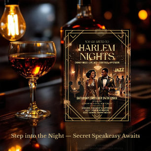 Convite para Festa com Tema Harlem Nights dos Anos