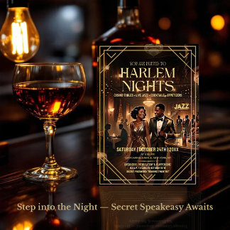 Convite para Festa com Tema Harlem Nights dos Anos