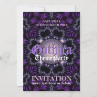 Convite para Festa com Tema Purple Gothic Moon
