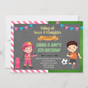 Convite para festa conjunta de futebol e bombeiros