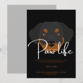 Convite para festa da vida de patas de cachorrinho
