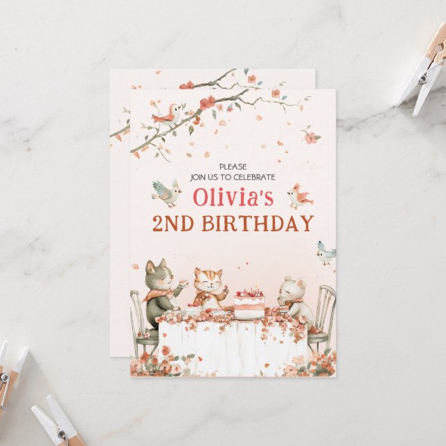 Convite para Festa das Flores com Gatos (Frente/Verso In Situ)