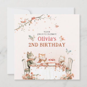 Convite para Festa das Flores com Gatos