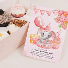 Convite para festa de 1º aniversário da menina ele