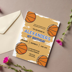 Convite para Festa de 1º Aniversário de Basquete F