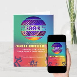 Convite para festa de 30 anos de 1994