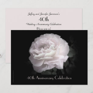 Convite para Festa de 40º Aniversário Rosa Cor-de-