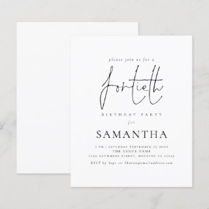 Convite para Festa de 40 Anos com Roteiro Simples 