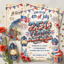 Convite para Festa de 4 de Julho dos 250 Anos da A