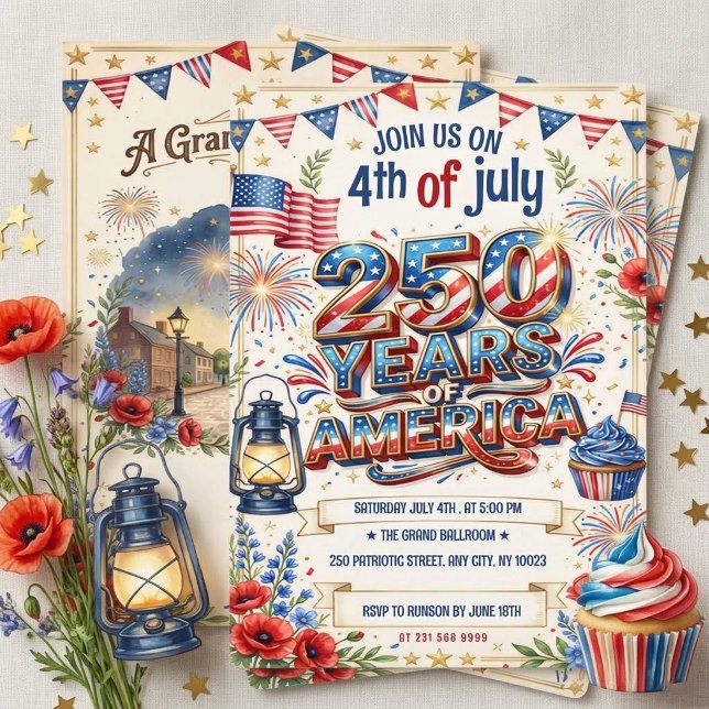 Convite para Festa de 4 de Julho dos 250 Anos da A (Criador carregado)