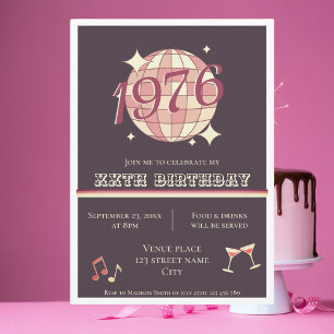 Convite para festa de 50 anos de idade Vintage 197