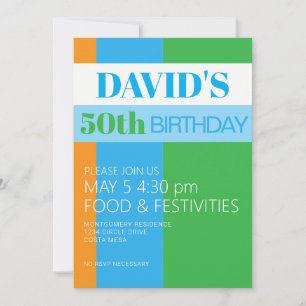 Convite para festa de 50 anos do homem