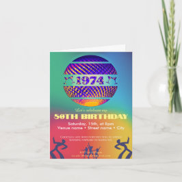 Convite para festa de 50 anos em 1974