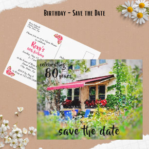 Convite para festa de 80 anos Save the Date postal