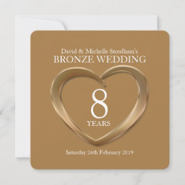 Convite para festa de 8 anos de casamento de bronz