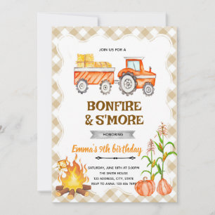 Convite para festa de abobrinha com fogueira e fen