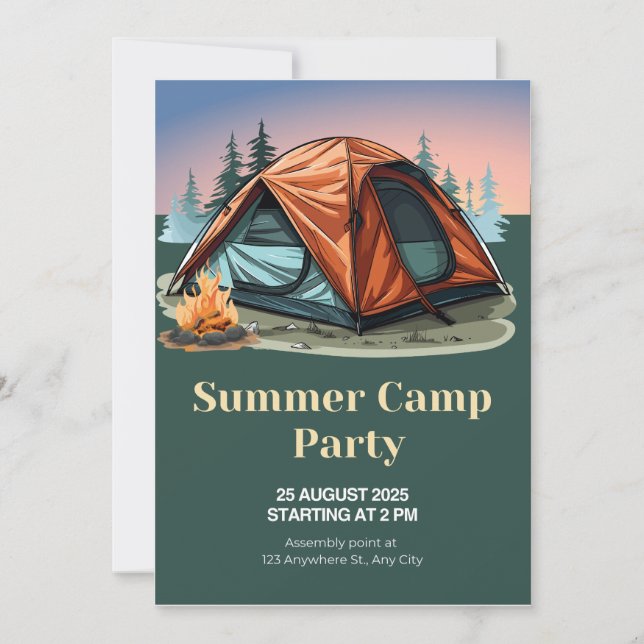 Convite para Festa de Acampamento de Verão – Avent (Frente)