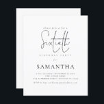 Convite para Festa de aniversário 60º Script Simpl<br><div class="desc">Há duas opções de papel a escolher para esse tamanho (4, 5 x 5, 6") na faixa de Orçamento. Para este produto, eu recomendaria o semibrilho, que é um estoque de cartão de 110 gsm, semelhante em espessura a um cartão postal. A opção Satin é um papel muito mais fino,...</div>