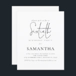 Convite para Festa de aniversário 60º Script Simpl<br><div class="desc">Há duas opções de papel a escolher para esse tamanho (4, 5 x 5, 6") na faixa de Orçamento. Para este produto, eu recomendaria o semibrilho, que é um estoque de cartão de 110 gsm, semelhante em espessura a um cartão postal. A opção Satin é um papel muito mais fino,...</div>