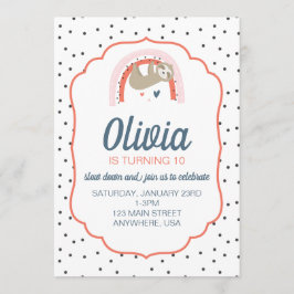 Convite para Festa de aniversário Arco-Íris