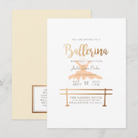 Convite para Festa de aniversário Ballerina