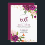 Convite para Festa de aniversário Berry Beauty 60t<br><div class="desc">Berry Beauty 60ª Festa de aniversário Convidar Ver coleção correspondente em Niche e Nest Store</div>