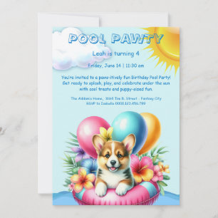Convite para Festa de Aniversário com Piscina Spla