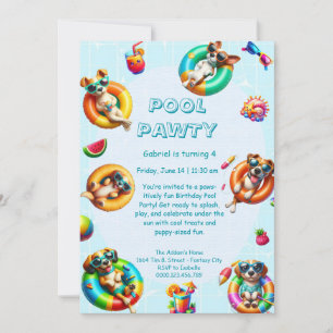 Convite para Festa de Aniversário com Piscina Spla
