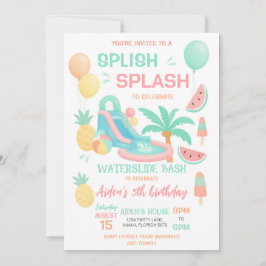Convite para Festa de Aniversário com Toboágua