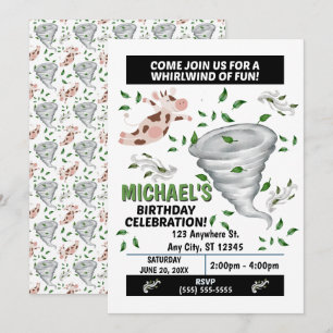Convite para Festa de Aniversário com Tornado