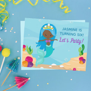 Convite para Festa de Aniversário da Garota Sereia