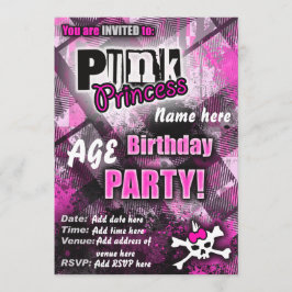 Convite para Festa de aniversário da Princesa Punk