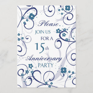 Convite para Festa de Aniversário de 15 anos Blue