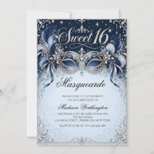 Convite para Festa de Aniversário de 16 Anos Blue